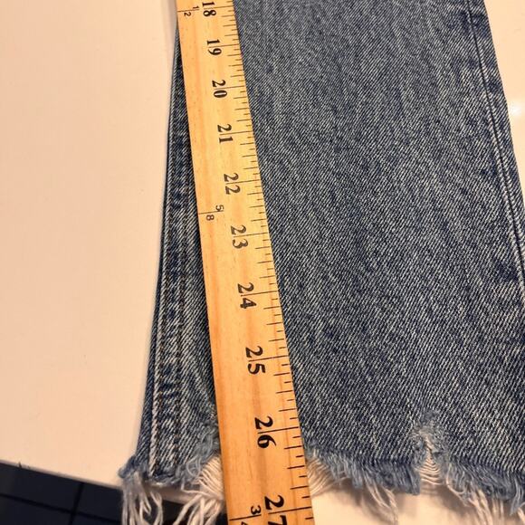 Agolde Riley High Rise Jeans Raw Hem Button Fly Sz 24 MSRP $198 - Picture 11 of 11